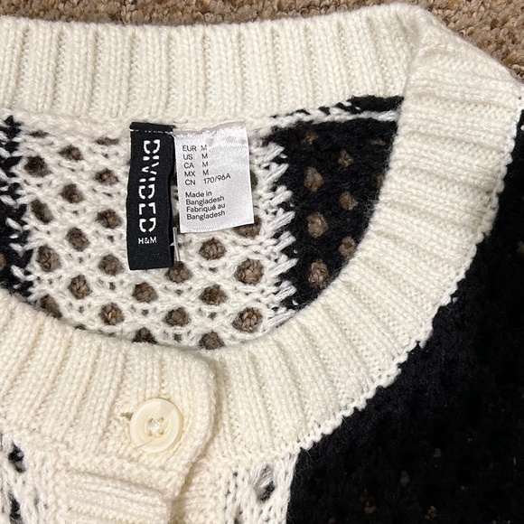 H&M Black and White Striped Cardigan - Picture 6 of 9